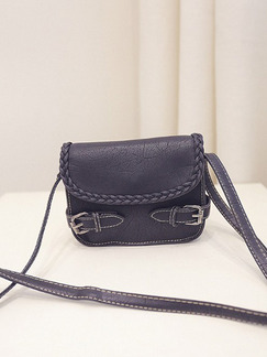 Black Leatherette Shoulder Crossbody Bag