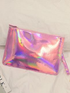 Pink Patent Leather Metallic Cute Clutch Purse Bag
