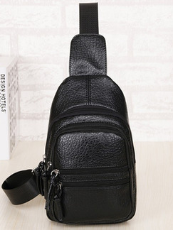 Black Leatherette Crossbody Bag