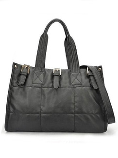 Black Leatherette Shoulder Hand Bag
 On Sale