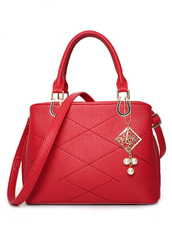 Red Leatherette Shoulder Crossbody Hand Bag On Sale