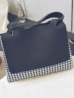 Black and White Leatherette  Shoulder Crossbody Bag