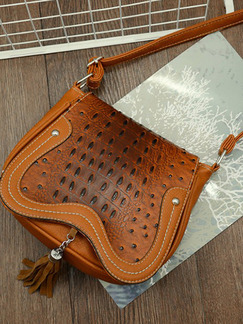Brown Leatherette  Shoulder Crossbody Bag On Sale