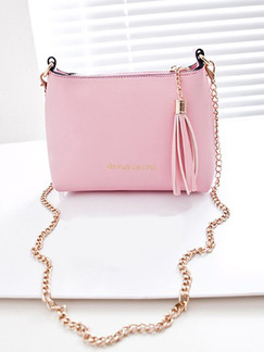 Pink Leatherette Cute Chain Handle Shoulder Crossbody Bag