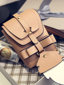 Brown Leatherette Cute Satchel Shoulder Bag On Sale
