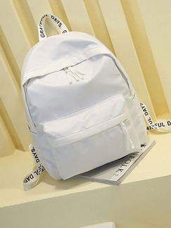 White Nylon  Backpack Bag