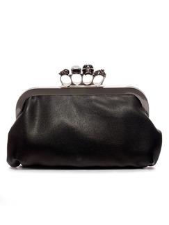 Black Leatherette Evening Purse Clutch Bag On Sale