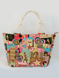 Colorful Canvas Beach Hand Shoulder Tote Bag