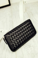 Black Leatherette Quilted Wallet Bag