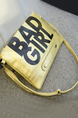 Golden Leatherette  Clutch Purse Shoulder Crossbody Bag