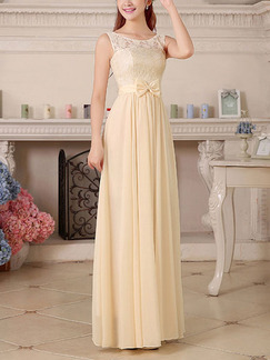 Cream Lace Petite Plus Size Maxi Dress for Bridesmaid Prom