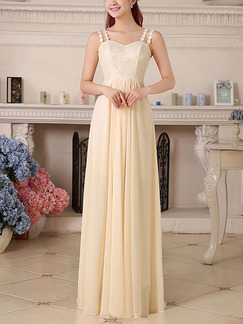 Cream Plus Size Petite Maxi Dress for Bridesmaid Prom