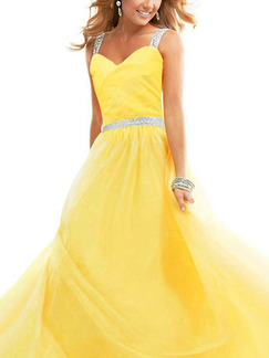 Yellow Sequin Maxi Slip Backless Dress for Prom Cocktail Ball