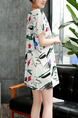 White Colorful Shift Above Knee Plus Size Dress for Casual Party