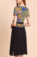 Black and Colorful Fit & Flare Above Knee Plus Size Dress for Casual Party
