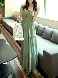 Green Maxi Plus Size Dress for Casual Beach