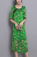 Green Shift Knee Length Plus Size Dress for Casual Party Evening