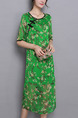 Green Shift Knee Length Plus Size Dress for Casual Party Evening