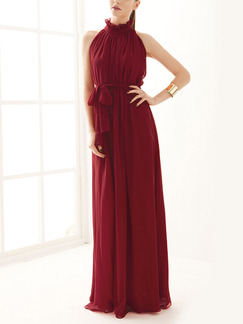 Red Maxi Dress for Bridesmaid Prom Ball Cocktail
