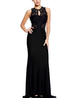 Black Maxi Lace Dress for Prom Cocktail Bridesmaid Ball