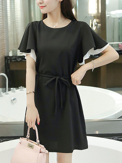 Black Shift Above Knee Dress for Casual Office Party Evening