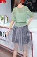 Green and Grey Fit & Flare Knee Length Plus Size Dress for Casual Office Party