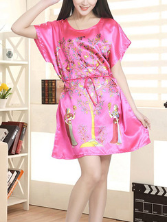 Pink Colorful Shift Above Knee Floral Cute Dress for Casual Party Evening