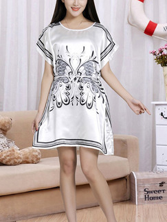 White Shift Above Knee Dress for Casual Party Evening