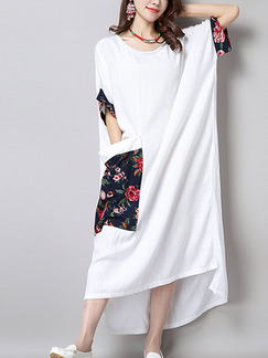 White Shift Maxi Dress for Casual