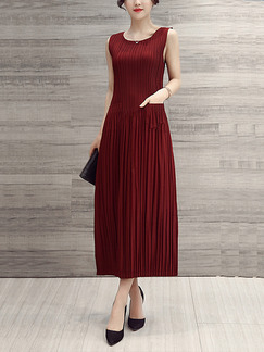 Red Shift Midi Plus Size Dress for Casual Evening