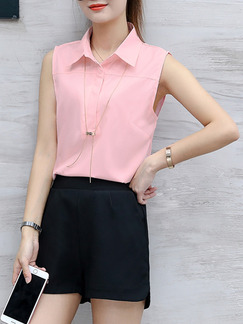Black and Pink Two Piece Shirt Shorts Plus Size Cute Jumpsuit for Casual Office Evening Party