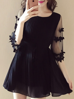 Black Above Knee Fit & Flare Dress for Party Evening Cocktail