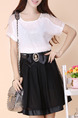 White Black Above Knee Fit & Flare Plus Size Dress for Casual Party Office