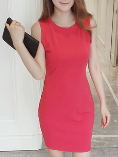 Pink Cute Above Knee Bodycon Dress for Casual Party Evening