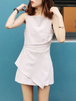 Beige Above Knee Fit & Flare Dress for Casual Party
