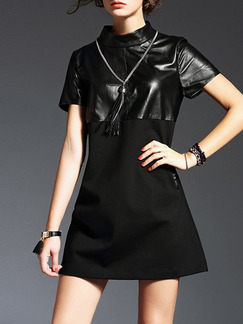 Black Above Knee Shift Dress for Casual Party Evening