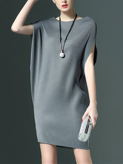 Grey Shift Above Knee Dress for Party Evening Cocktail
