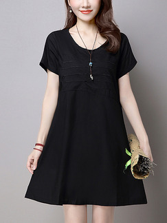 Black Shift Plus Size Above Knee Dress for Casual Evening Party
