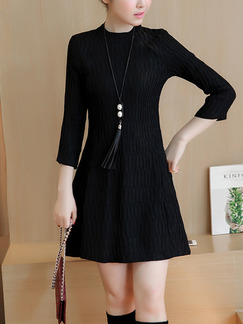 Black Shift Above Knee Plus Size Dress for Casual Office