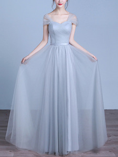 Blue Off Shoulder Maxi Plus Size Dress for Prom Bridesmaid