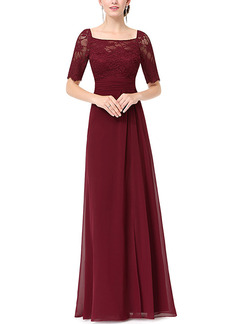 Red Maxi Plus Size Lace Dress for Cocktail Prom Bridesmaid