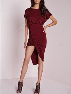 Red Bodycon Knee Length Dress for Cocktail Prom Evening Party