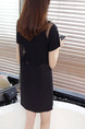Black Shift Above Knee Dress for Casual