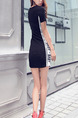 Black and White Above Knee Bodycon Plus Size Dress for Casual Evening Party