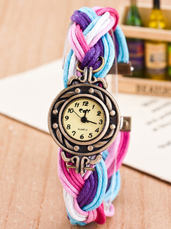 Multi-Color Nylon Band Bracelet Quartz Watch