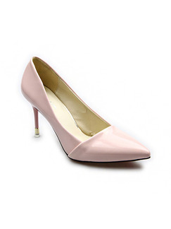 Pink Patent Leather Pointed Toe High Heel Pumps Stiletto Heel 6CM Heels