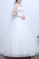 White V Neck Princess Appliques Beading Embroidery Dress for Wedding