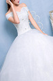 White Off Shoulder Princess Beading Appliques Dress for Wedding