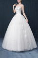 White Sweetheart Illusion Ball Gown Beading Embroidery Dress for Wedding