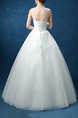 White Jewel Illusion Princess Beading Appliques Dress for Wedding